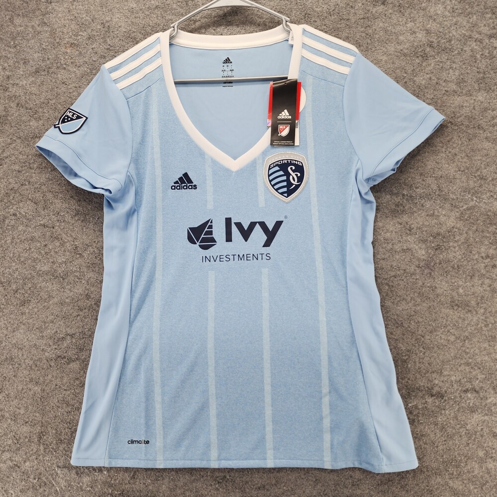 Sporting Kansas City Replica Jersey Womens Large MLS Short Sleeve Blue IVY